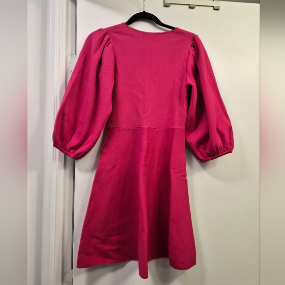 Zara Pink V-Neck knit Dress - Picture 2 of 6